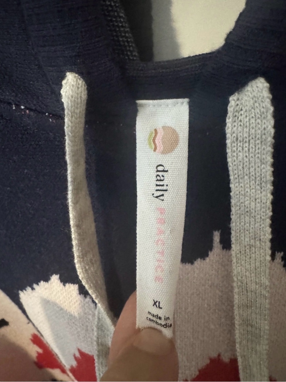 Daily Practice Hooded Graphic Varsity Sweater Top Anthropologie - Picture 4 of 5